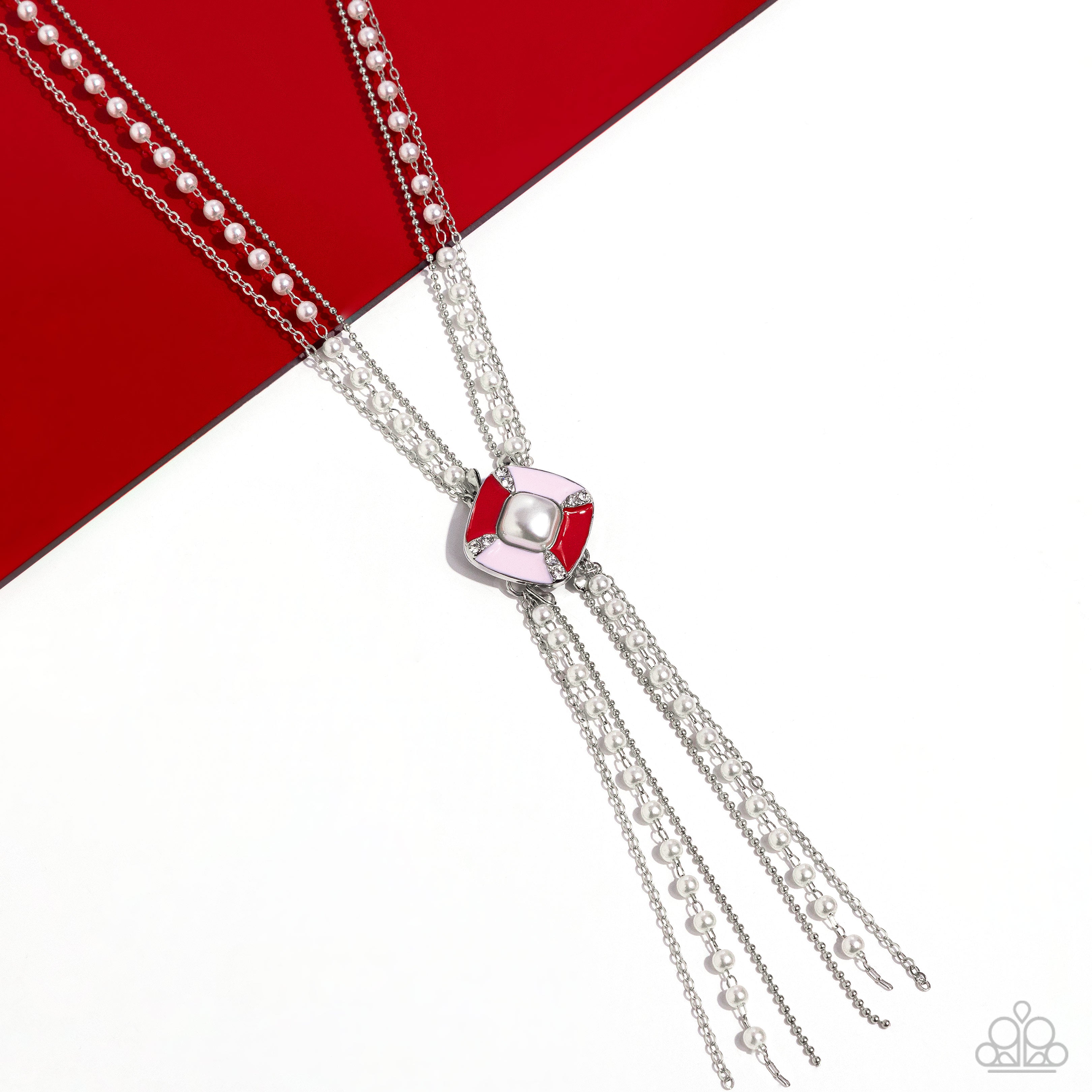 I PINKY SQUARE RED-NECKLACE