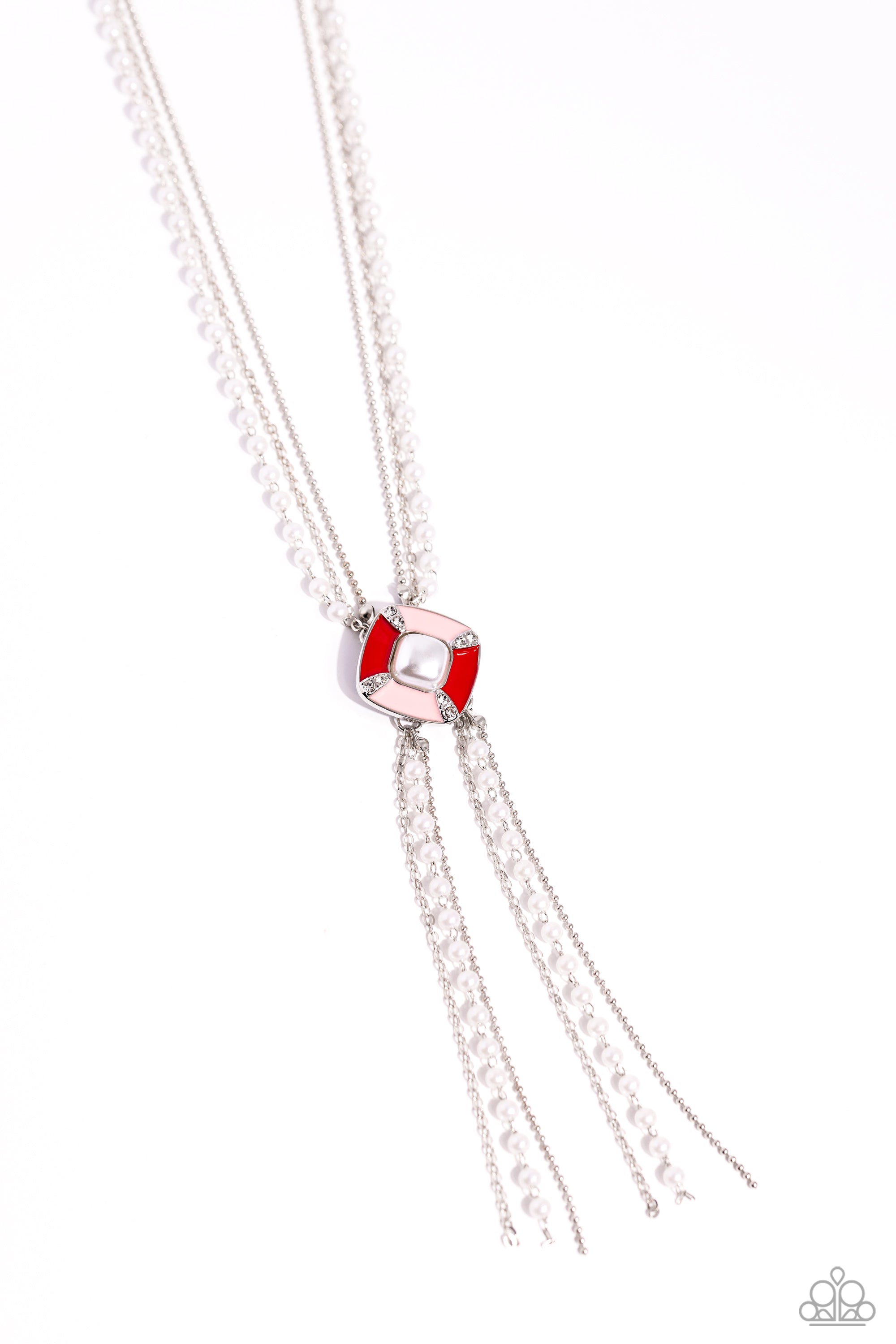 I PINKY SQUARE RED-NECKLACE