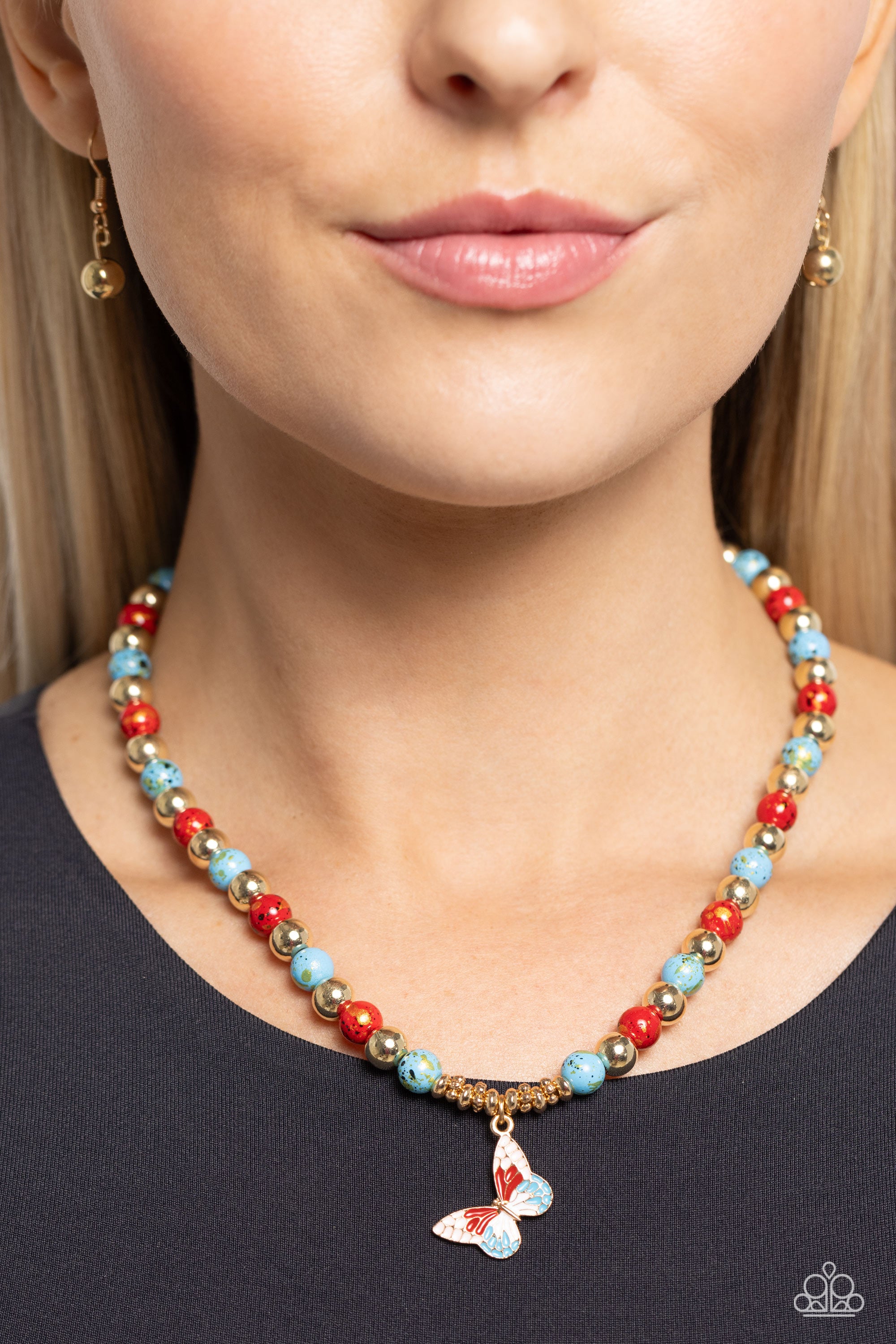 SPECKLED STORY RED-NECKLACE
