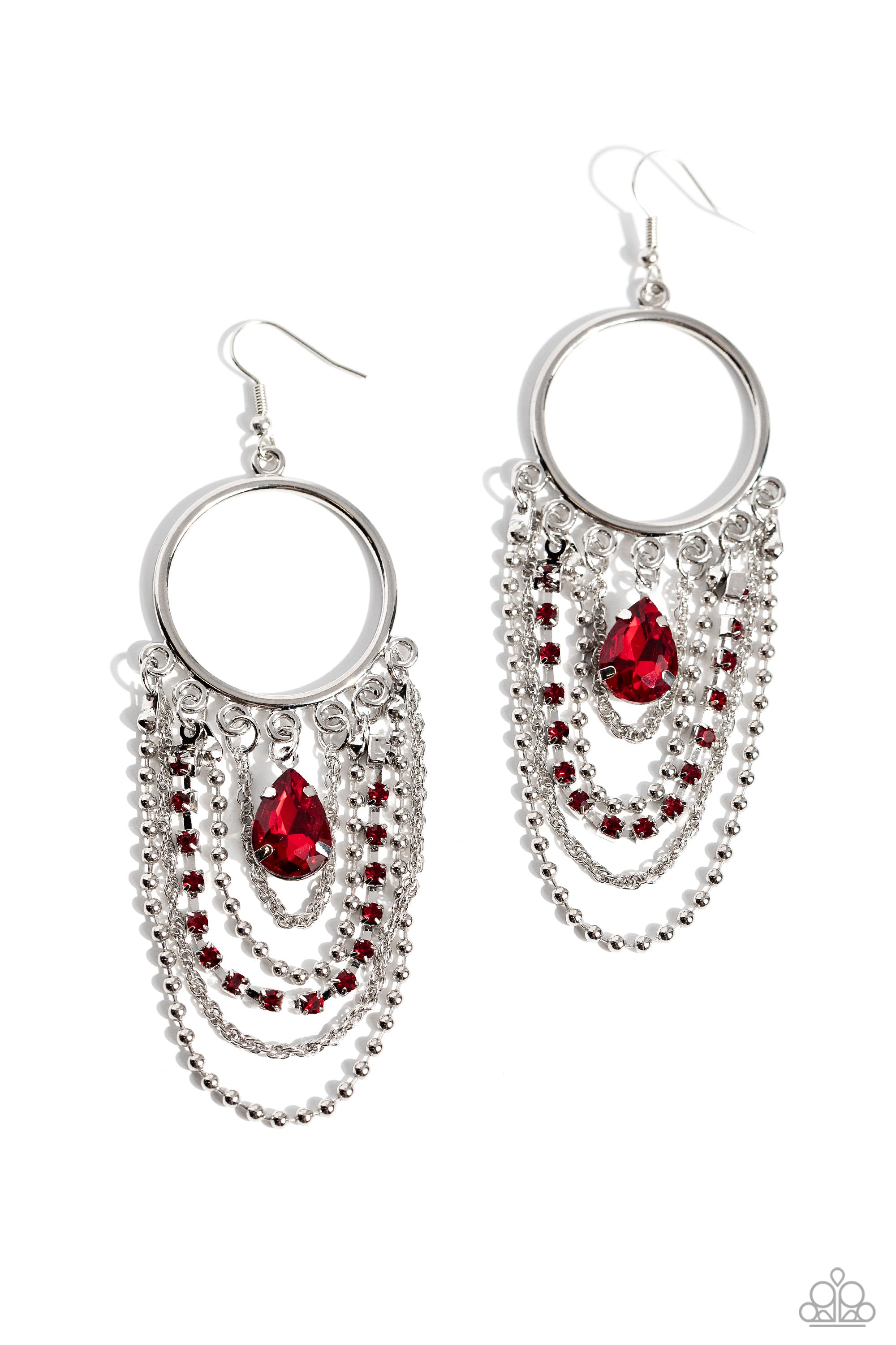 CASCADING CLASH RED-EARRINGS