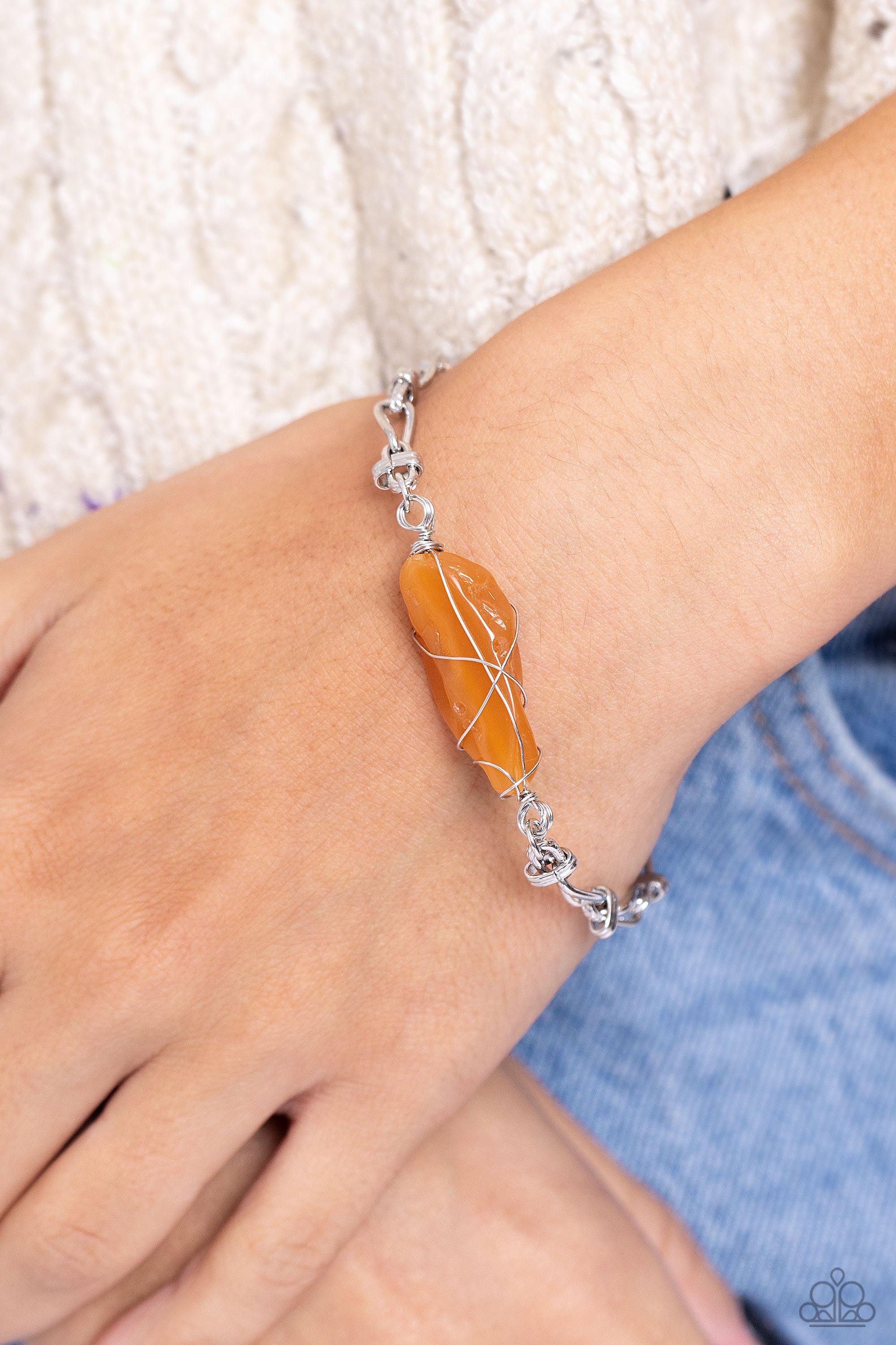 WHIMSICALLY WRAPPED ORANGE-BRACELET