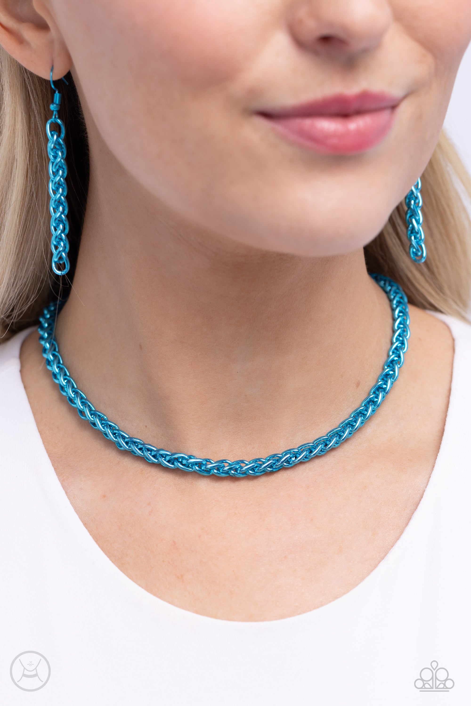 BRAIDED BATTALION BLUE-NECKLACE