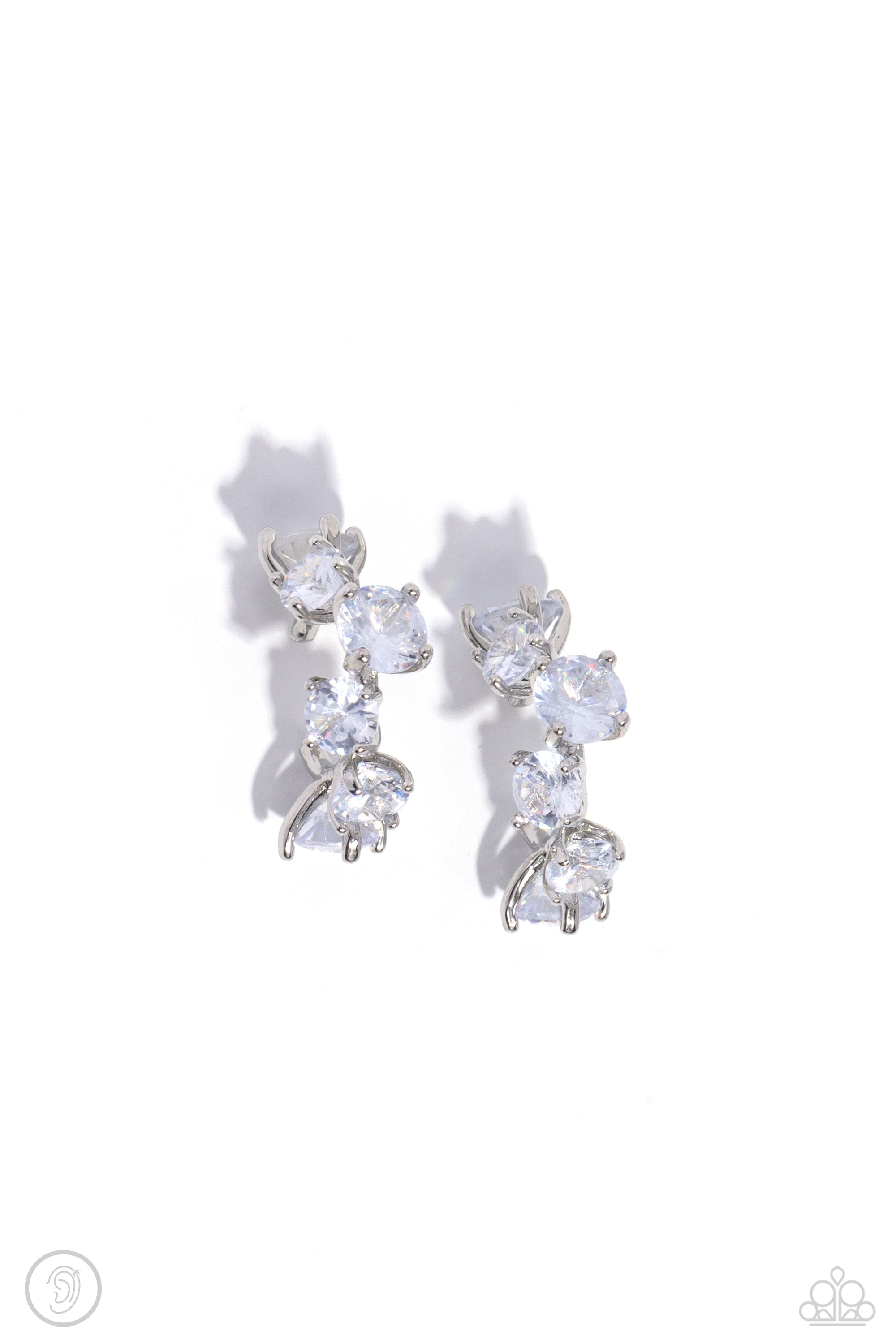 BREATHTAKING BLEND WHITE-EARRINGS