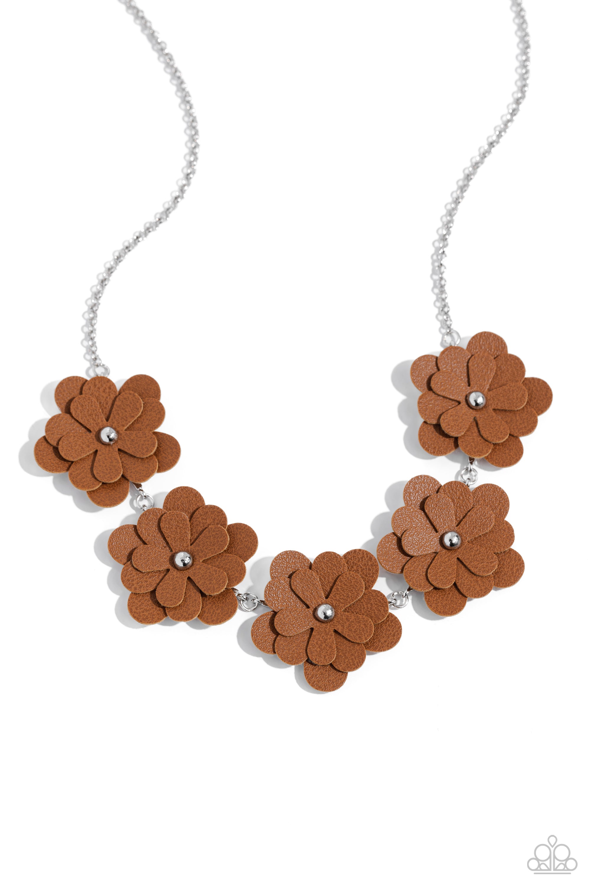 BALANCE OF FLOWER BROWN-NECKLACE