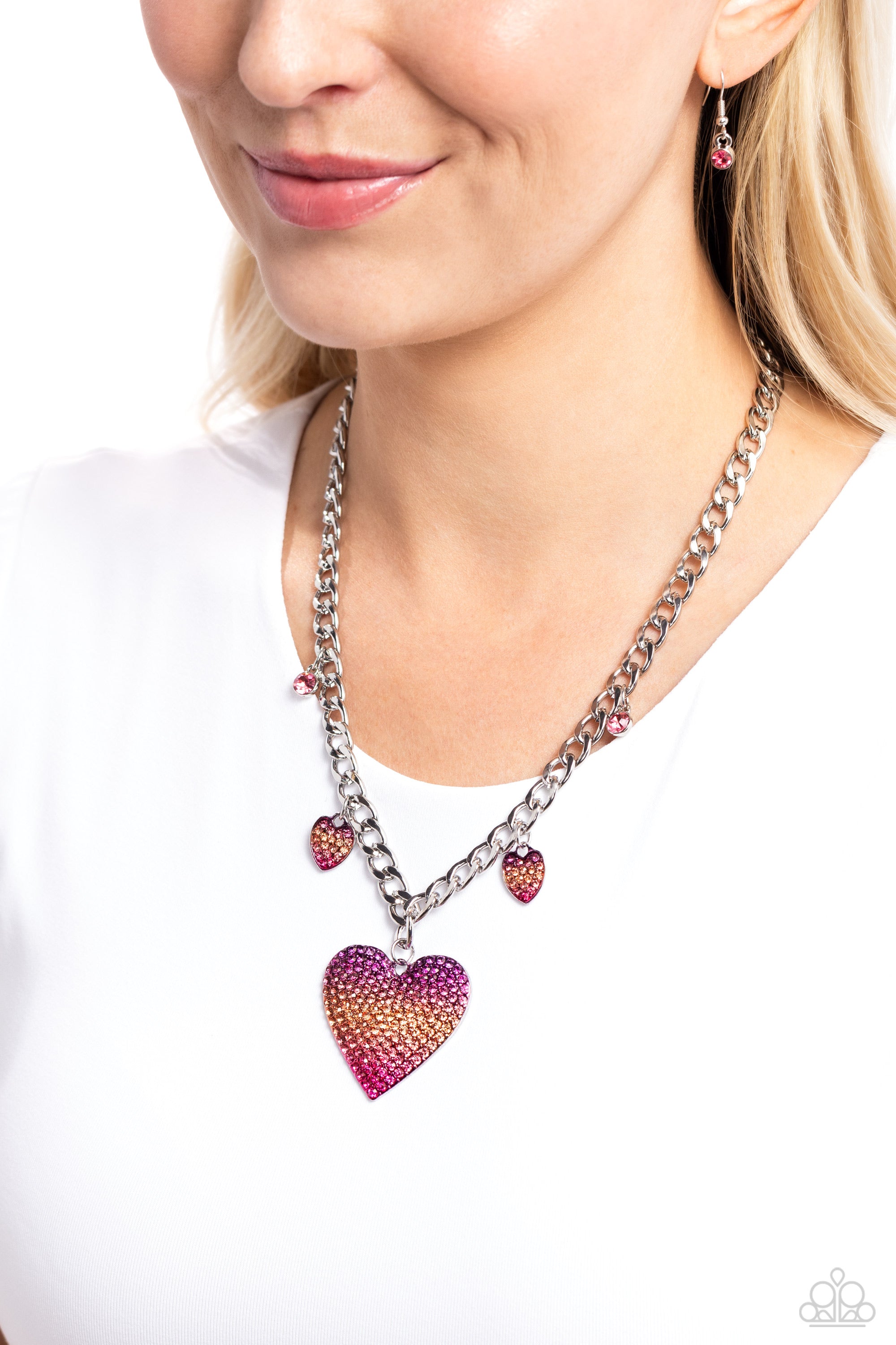 FOR THE MOST HEART PINK-NECKLACE
