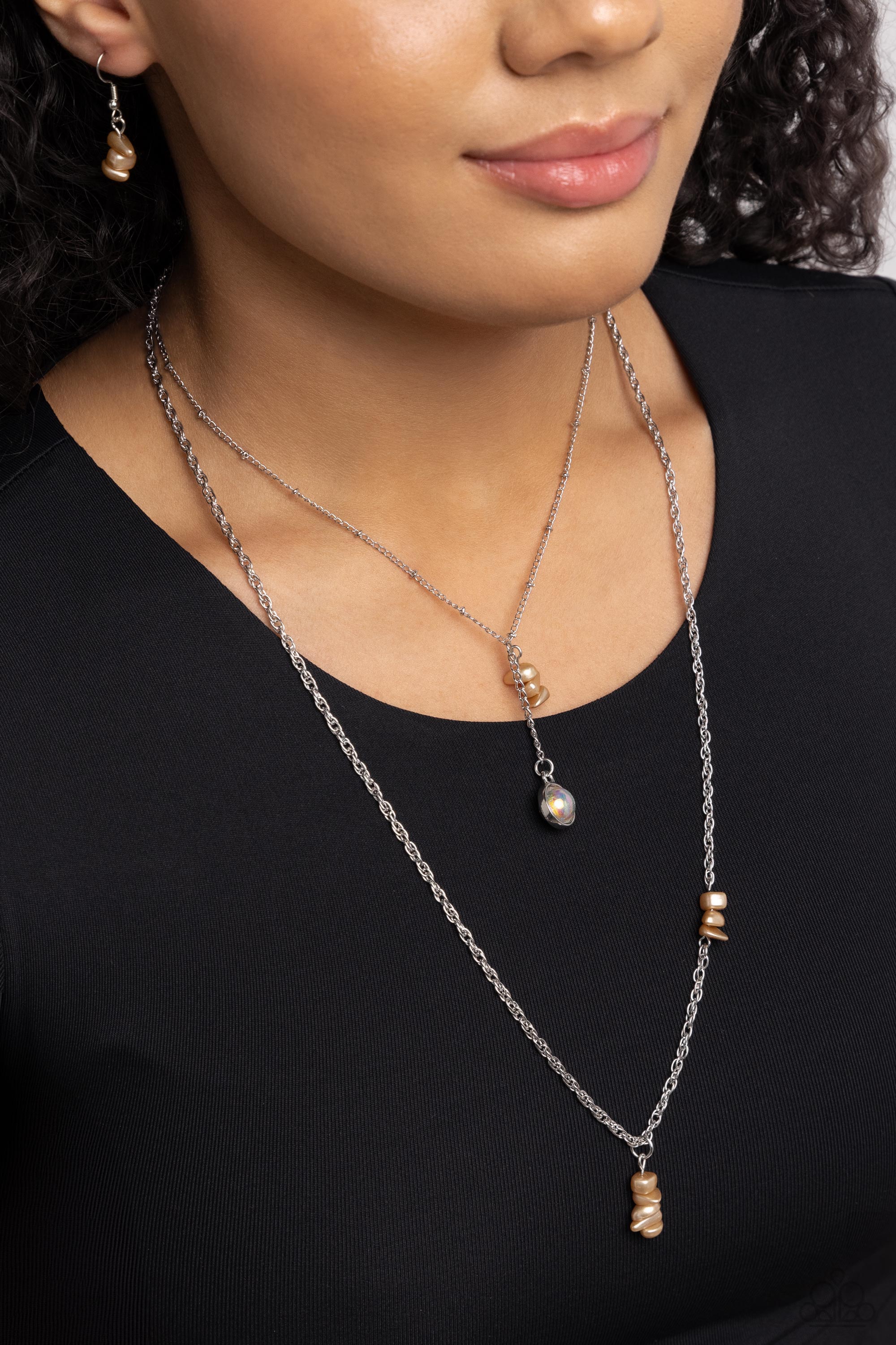 LEISURELY LAYERED BROWN-NECKLACE