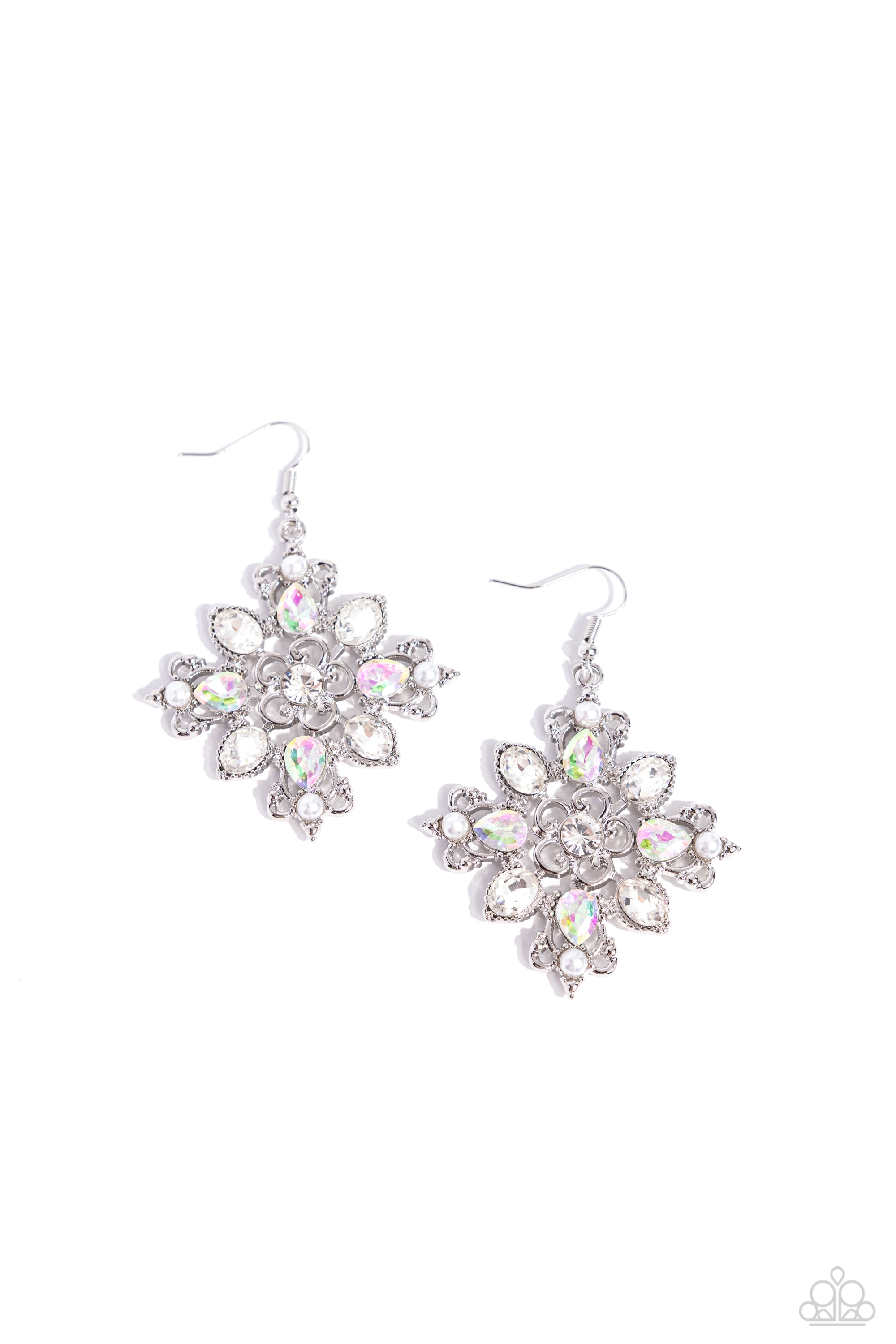 FANCY-FREE FLORALS WHITE-EARRINGS