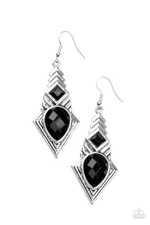 STYLISHLY SONORAN BLACK-EARRINGS