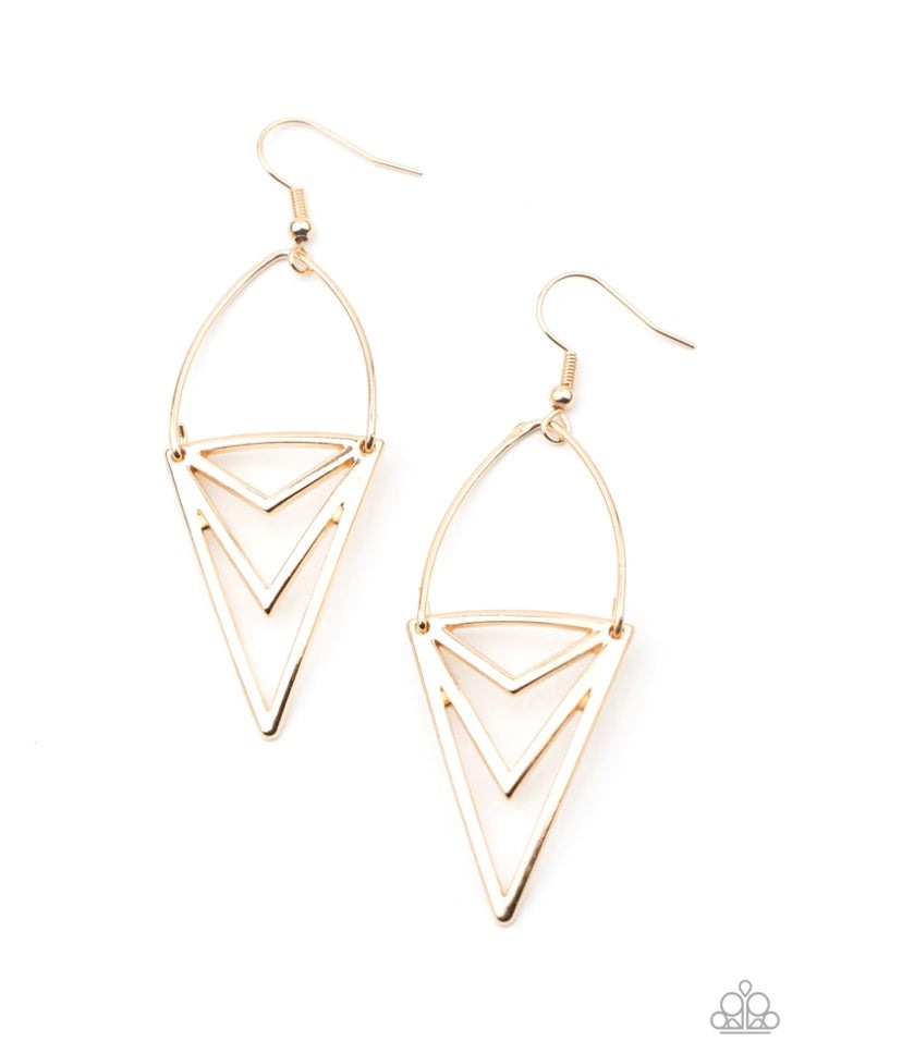 PROCEED WITH CAUTION GOLD-EARRINGS