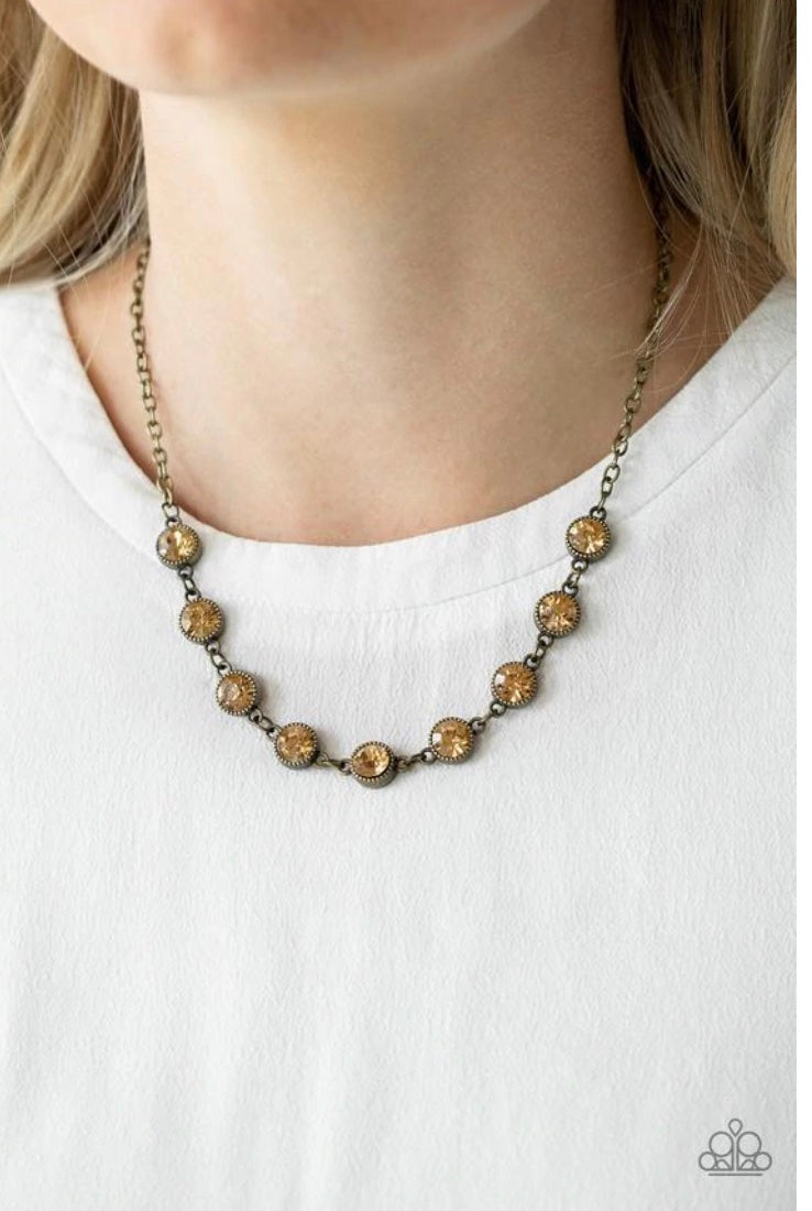 STARLIT SOCIALS BRASS-NECKLACE