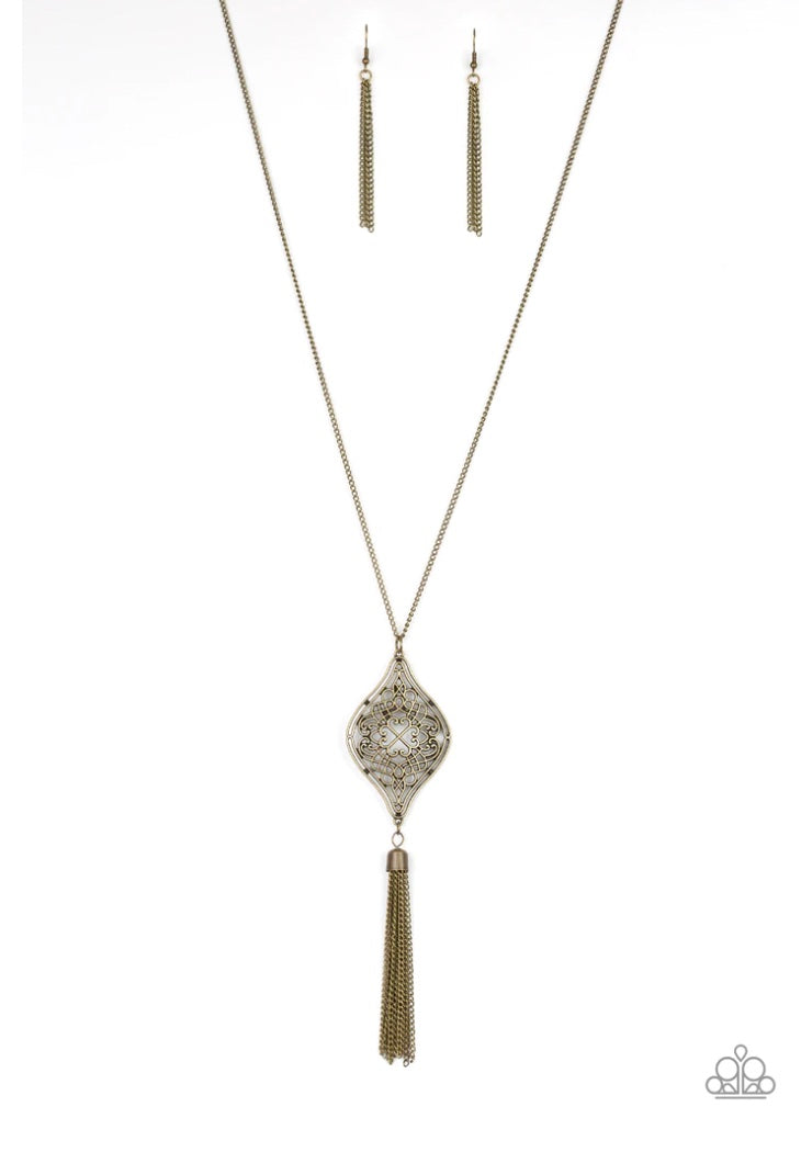 TOTALLY WORTH THE TASSEL BRASS-NECKLACE