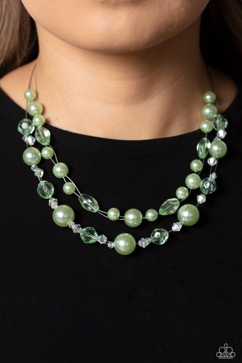 PARISIAN PEARLS GREEN-NECKLACE